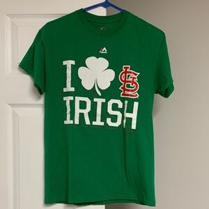 Majestic Green St. Louis 'I Irish' Shamrock Tee